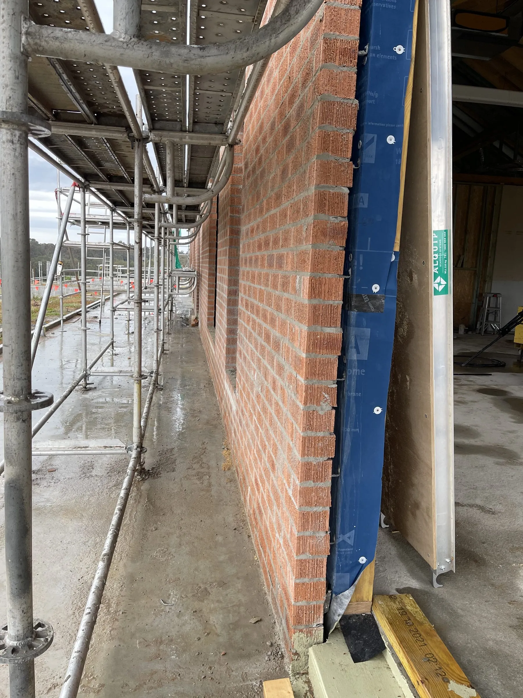 Structural steel and formwork on a commercial construction project